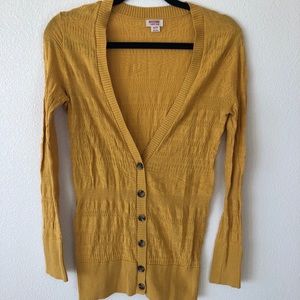 Yellow cardigan